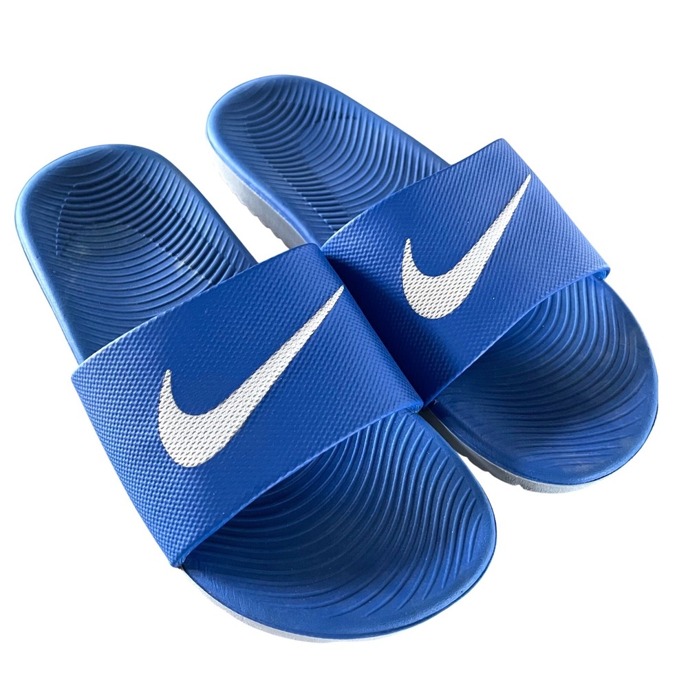 Nike Kawa Slide Youth 5Y Blue Athletic Sandals 819352-400 Sporty Comfort Shoes